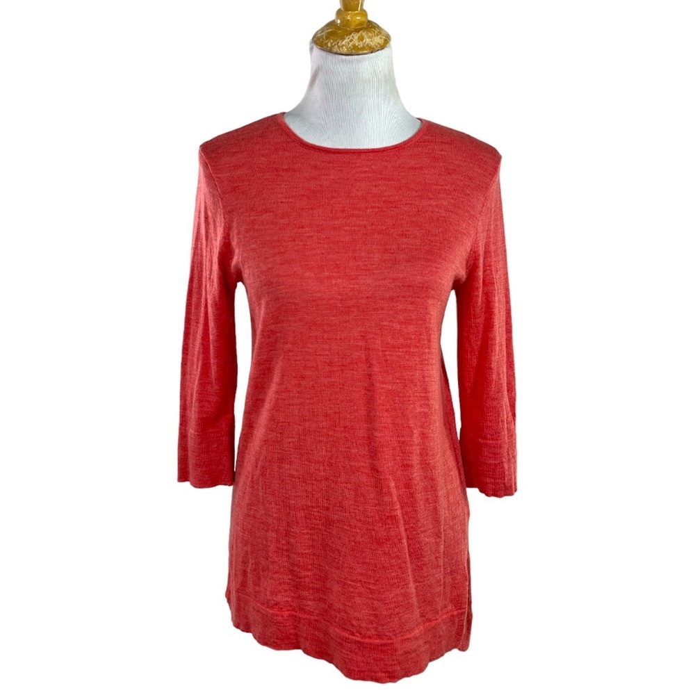 J. Jill Lightweight 100% Merino Wool 3/4 Sleeve Sweater Size S Petite